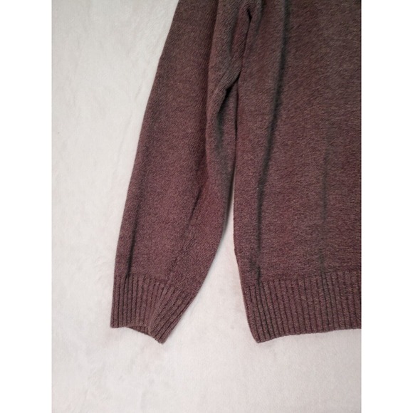 DOCKERS Sweater Mens Large Brown Cable Knit Long Raglan Sleeve 1/4 Zip Pullover - Picture 6 of 7